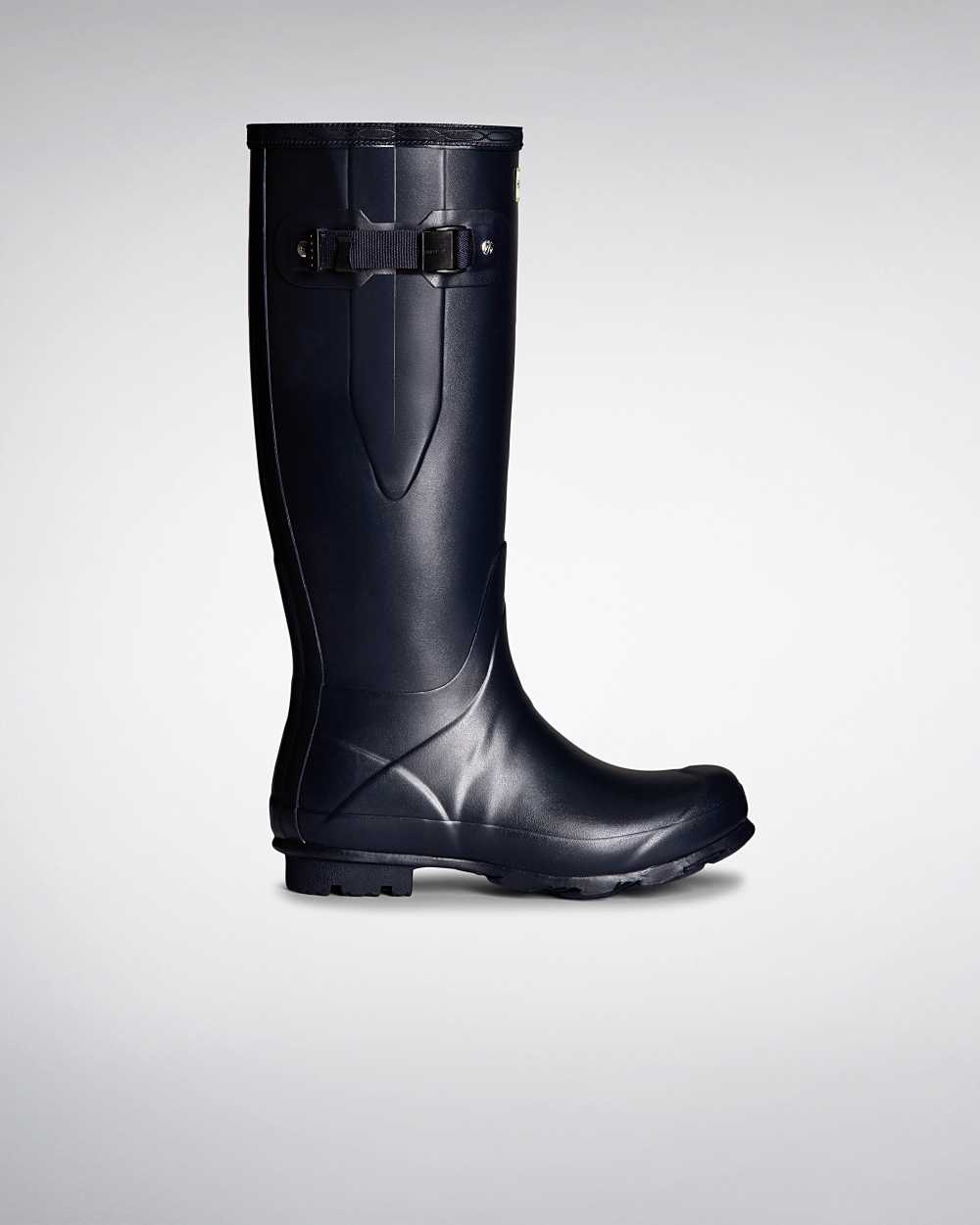 Womens Hunter Norris Field Side Adjustable Rain Boots Navy | YWSXAU-815